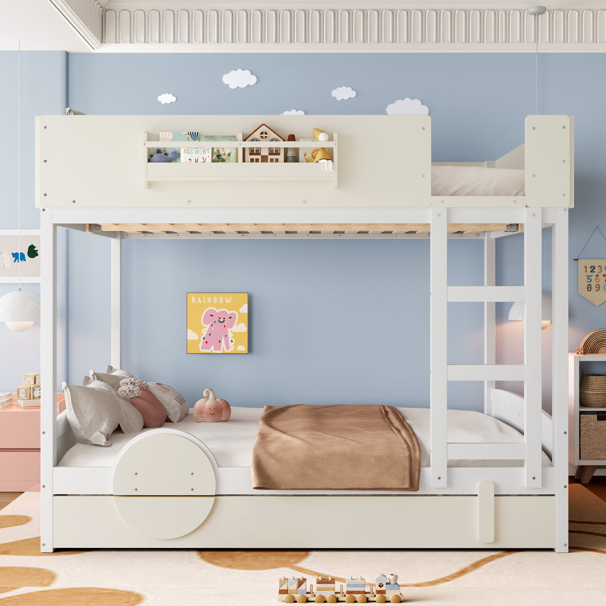 Queen Bunk Bed with Trundle