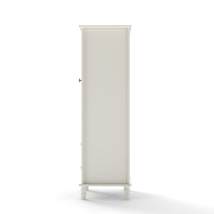 Minimalism Buffet Cabinet With Glass Doors And Double Drawer
