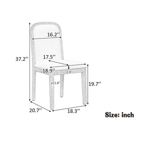 TREXM Vintage Style Dining Chair Set with 4 Upholstered Chairs