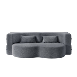 Modern Floor Sofa With 2 Pillows, Twin Size For Living Room