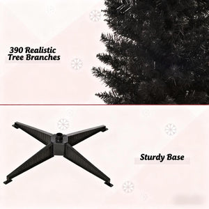 Slim Xmas Tree with Realistic Branch Tips and Plastic Stand