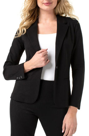 Liverpool Los Angeles Liverpool Fitted Knit Blazer in Black , Size Large