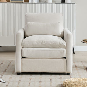 Cozy Upholstered Cushion Armchair For Living Room