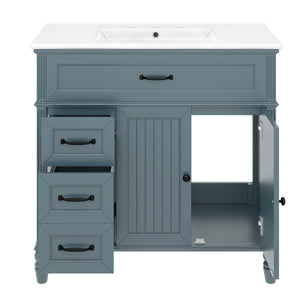 Bathroom Vanity With Sink, Freestanding Cabinet & Drawers