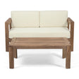 2 Piece Patio Set With Open-Back Loveseat And Coffee Table - Beige / Brown - Best Buy Furniture