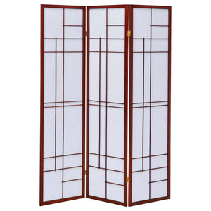 Colby - 3-Panel Folding Floor Screen - Brown / White