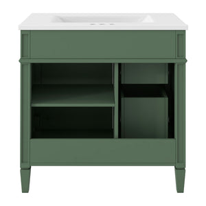 Bathroom Vanity With Top Sink, Storage Cabinet With 2 Drawers, Tip Out Drawer