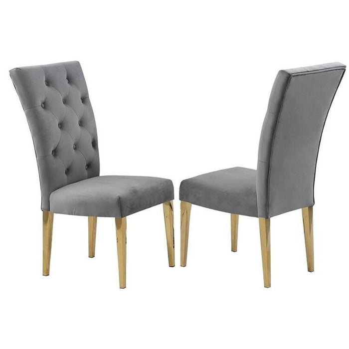 Modern Upholstered Dining Chair Set with Tufted Back - Multiple Colors