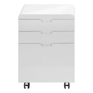 File Cabinet, Rolling Mobile, Storage Drawers, Printer Stand, Office, Work, Glossy Contemporary, Modern - White - Best Buy Furniture