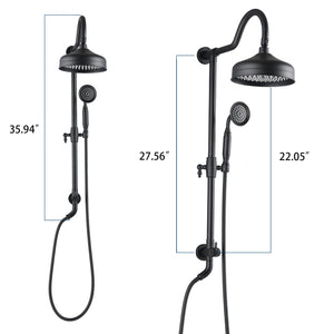 8-Inch Complete Rain Shower Combo System, Matte Black