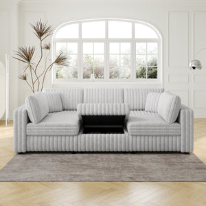 106.3" U-Shaped 6-Person Sofa with Ottoman