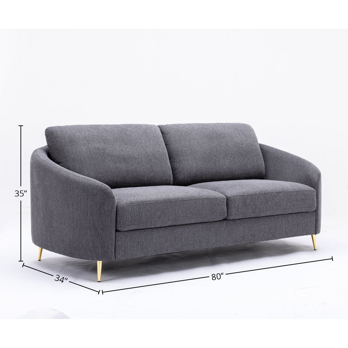 Yuina - Linen Sofa - Gray - Best Buy Furniture