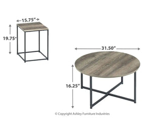 Wadeworth - Occasional Table Set (Set of 3) - Brown / Beige - Best Buy Furniture