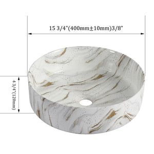 Ceramic Round Above Counter Bathroom Sink Art Basin