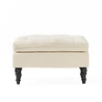 Lofton - Pillow Top Ottoman With Button Tufting - Cream - Best Buy Furniture