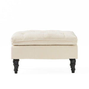 Lofton - Pillow Top Ottoman With Button Tufting - Cream - Best Buy Furniture