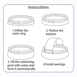 141.73in x 29.92in Outdoor Inflatable Swimming Pool