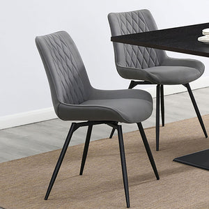 Tufted Swivel Dining Chairs (Set of 2) - Gray