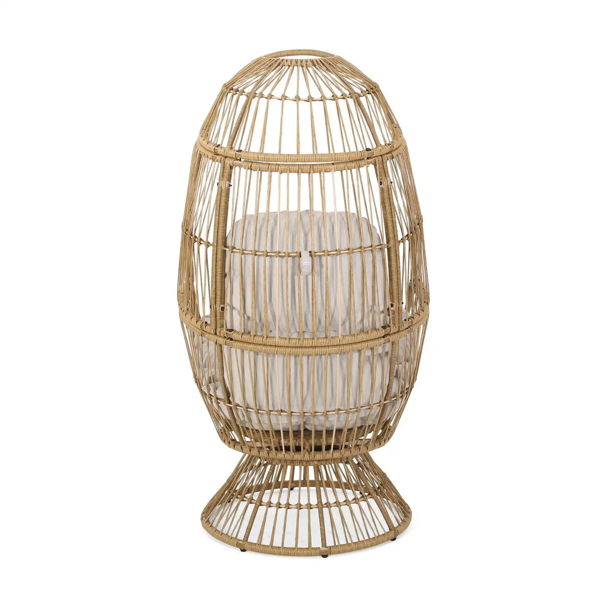 Patio Swivel Basket Egg Chair With Cushion - Best Buy Furniture
