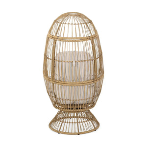 Patio Swivel Basket Egg Chair With Cushion - Best Buy Furniture
