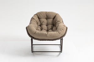 Outdoor Oversized Wicker Rocking Chair with Thick Cushion