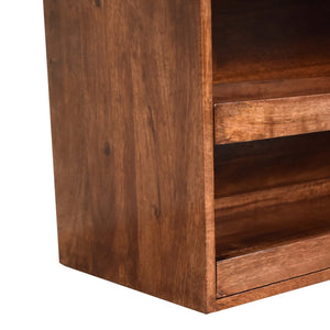 Solid Wood Buffalo Hide Pull Out Bench