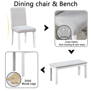 Dining Table Set With Crystal Decoration And Upholstered Chairs