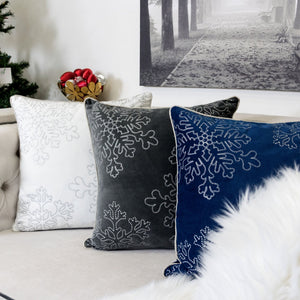 Blue Velvet Holiday Throw Pillow 20x20