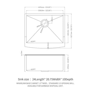 Farmhouse Kitchen Sink, Stainless Steel, Apron Front