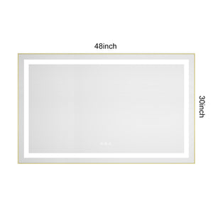 48" x 30" LED Bathroom Mirror with Front and Backlight