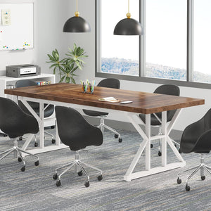 Rectangular Dining Table With X Trestle Metal Legs