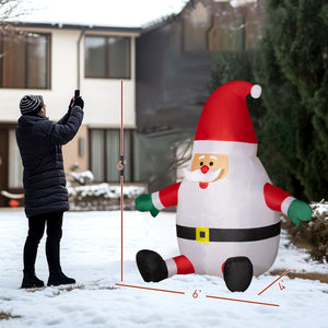 Inflatable Christmas Santa Claus with Rotating Magic Ball Light