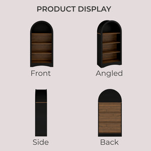 47" Freestanding Display Rack with Woodgrain Shelves