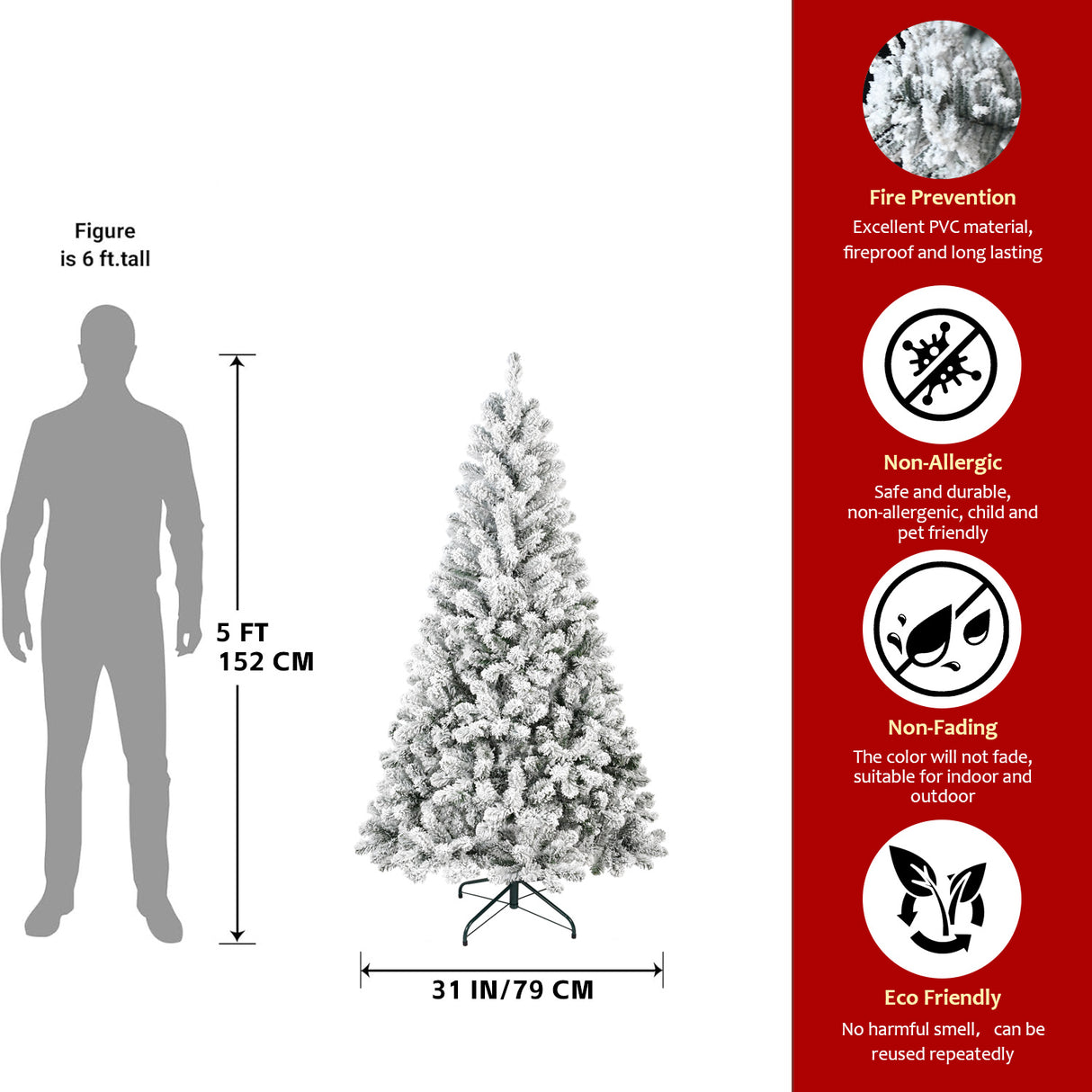 5FT Flocked Christmas Tree