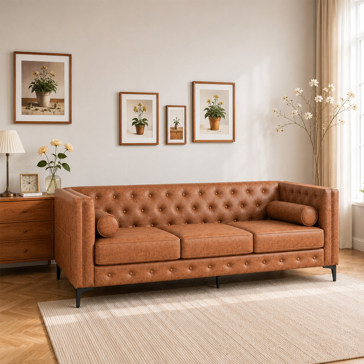 Elegant Button Tufted Sofa