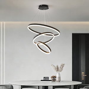 Modern 3 Rings Chandelier with Remote Control