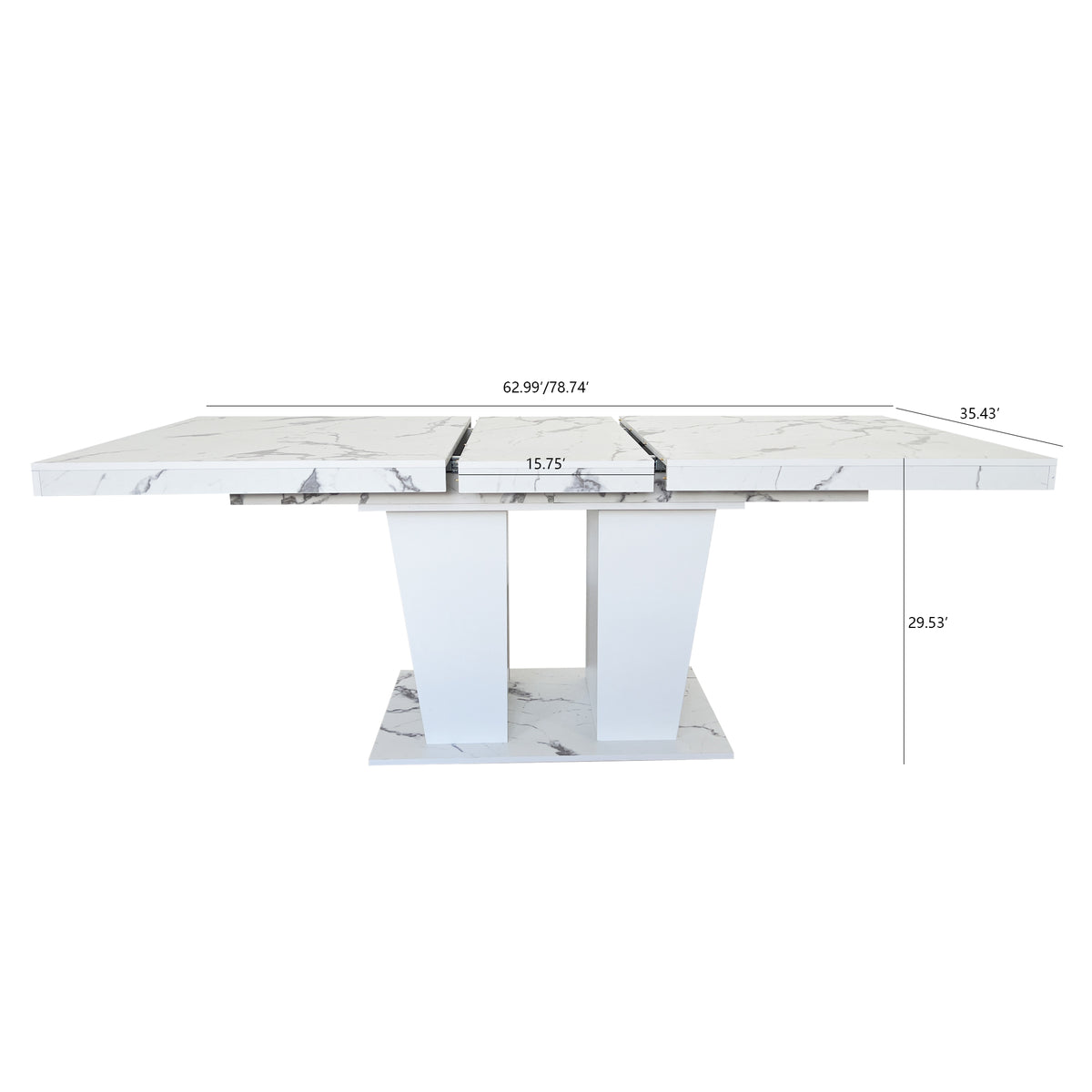 Extendable Dining Room Table for 6-10