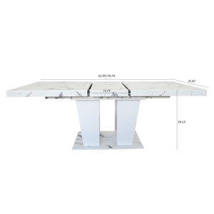 Extendable Dining Room Table for 6-10