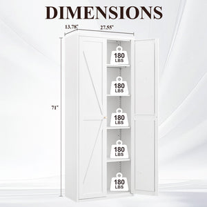 Adjustable 2 Door Storage Cabinet With Adjustable Shelves