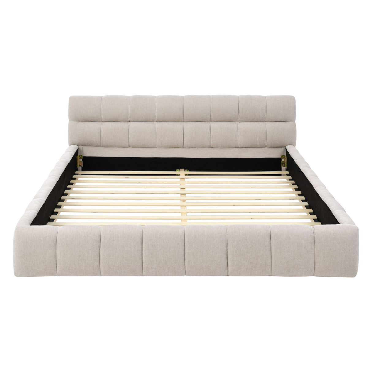 Modern Platform Bed Frame With Thick Fabric