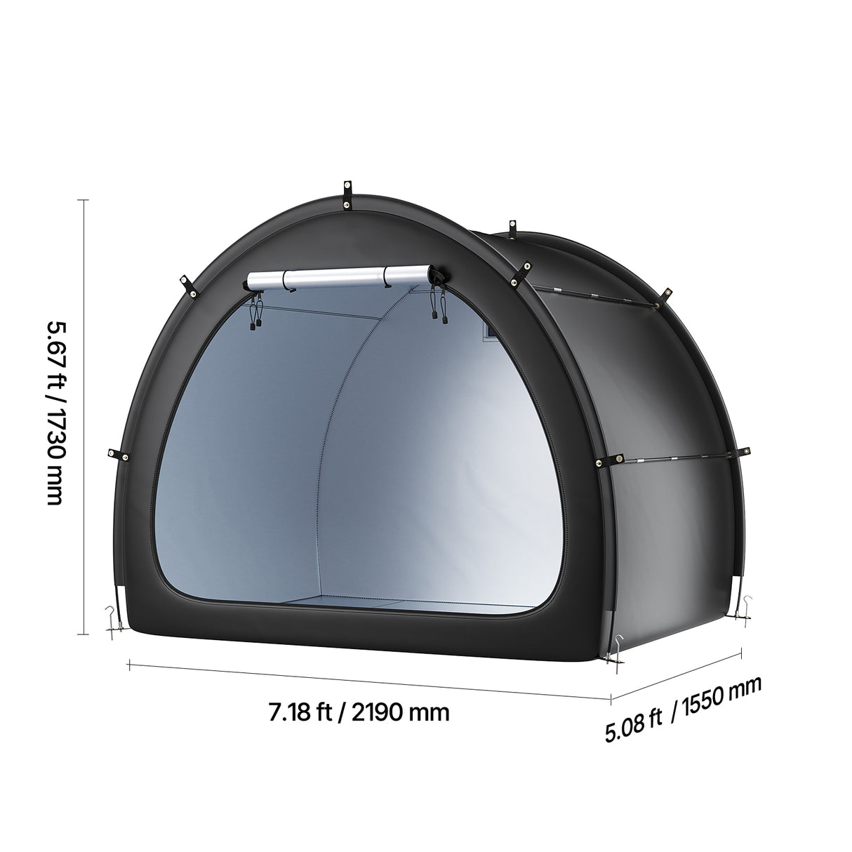 Outdoor Bike Storage Tent Fan-Shaped Waterproof Bike Tent for 4 to 5 Bikes