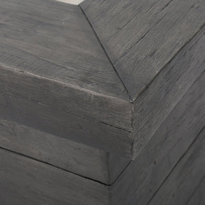 Anchorage - Wood Square Fire Pit 40, 000 Btu - Gray