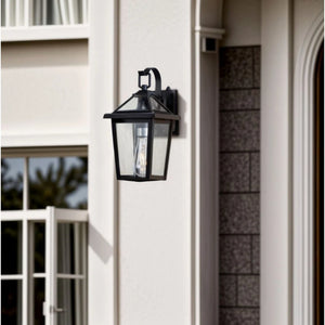 13-Inch Dusk to Dawn Outdoor Wall Light, Modern Black Waterproof Sconce