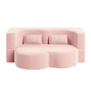 Convertible Foam-Filled Sleeper Sofa Bed with 2 Pillows