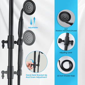 8-Inch Complete Rain Shower Combo System, Matte Black