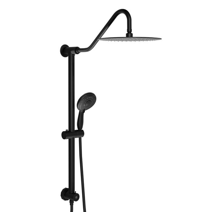Shower System with 5 Function Rain Hand Shower and Slide Bar Combo - Pearl Silver, Gray, or Black