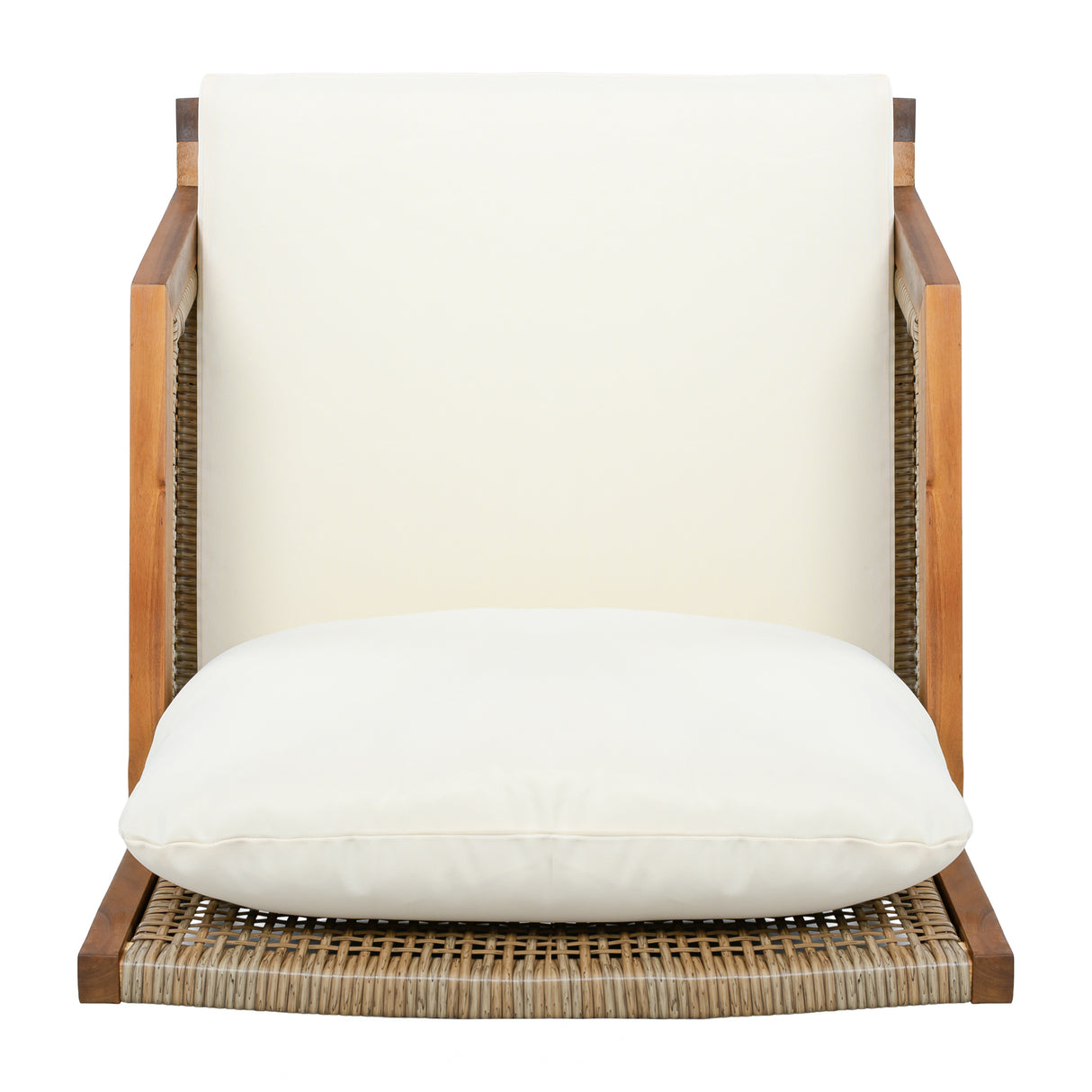 2 Piece Acacia Wood Patio Furniture Club Chair Set