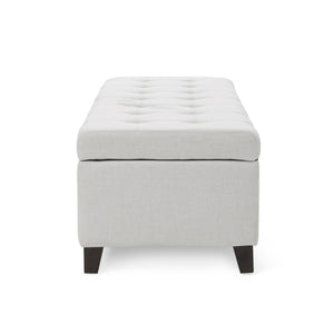 Upholstered Storage Ottoman Bench, Foot Rest For Bedroom