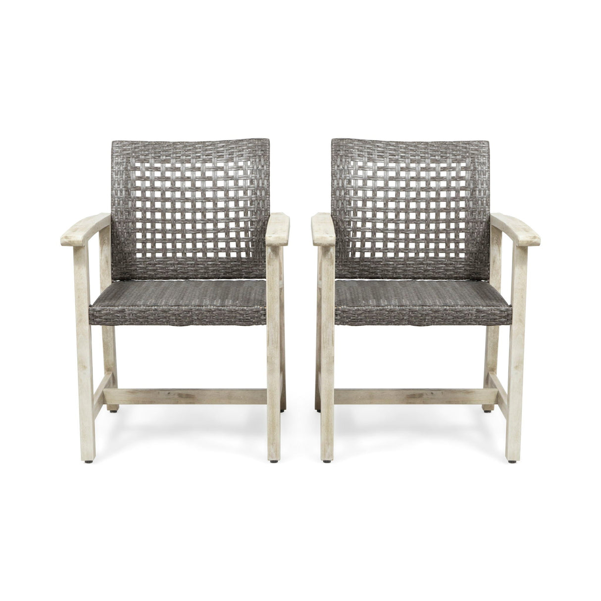 Outdoor Dining Chair Acacia Wood Frame (Set of 2)