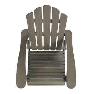 Outdoor Foldable Adirondack Chair With Hand Crafted Details - Gray